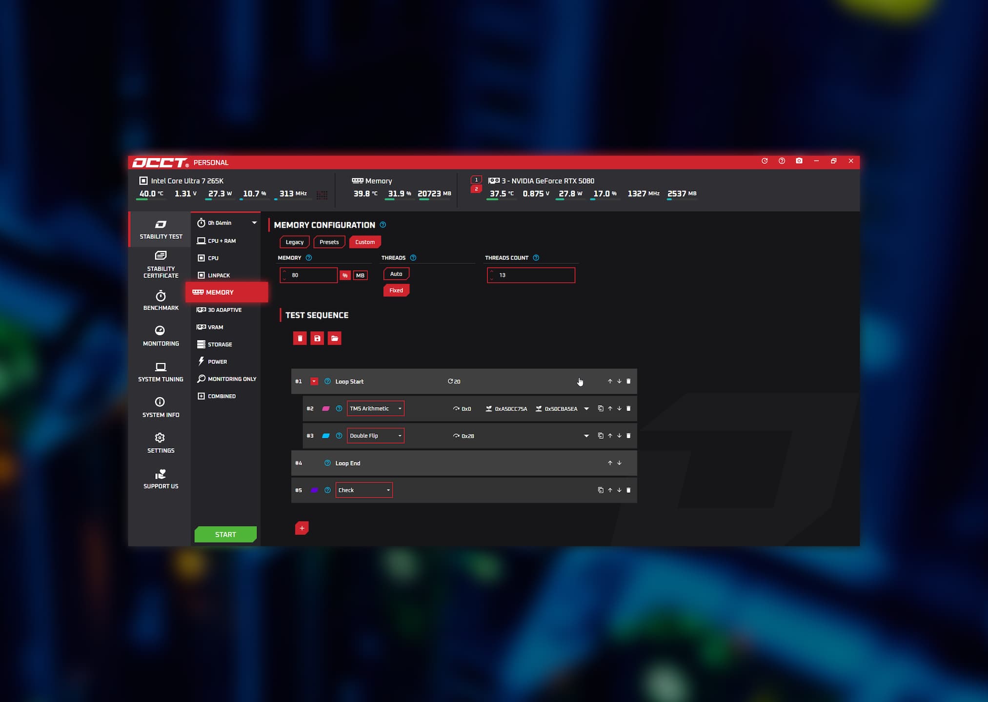 Ram Module Test Machine OCCT | Hardware Burn-In, Metrics scorings & Sensor Dashboards